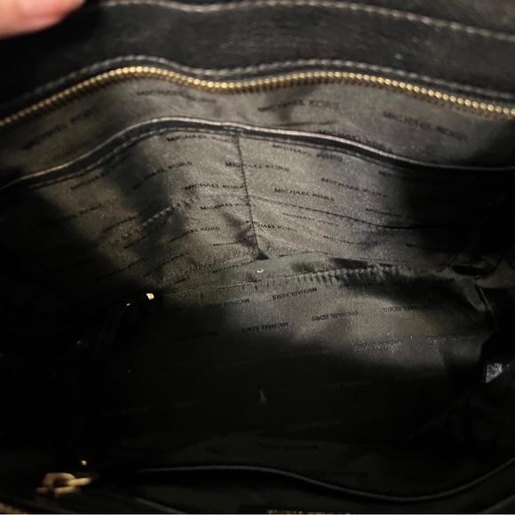 EUC Michael Kors Black Satchel with Gold-Tone Lock - Picture 6 of 8